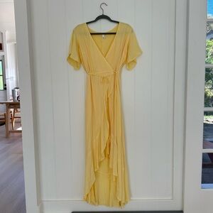 Leith Yellow Wrap Dress